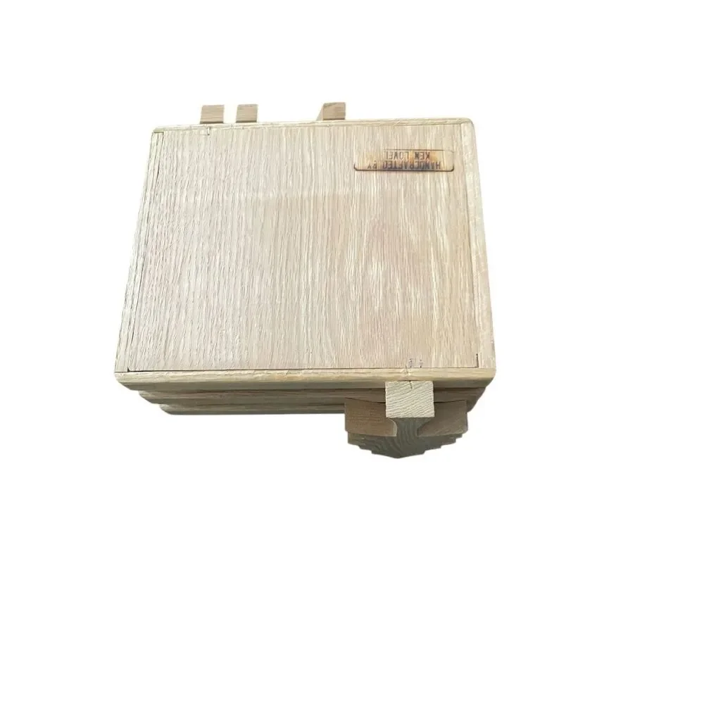 Hand Crafted by Ken Lovel Christmas Tree Decorative Wooden Storage Crate Box
